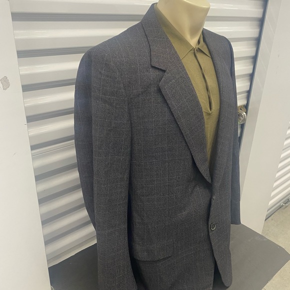 Brioni Roman Style Roma Sports Jacket Gray Striped Men’s - Picture 2 of 11